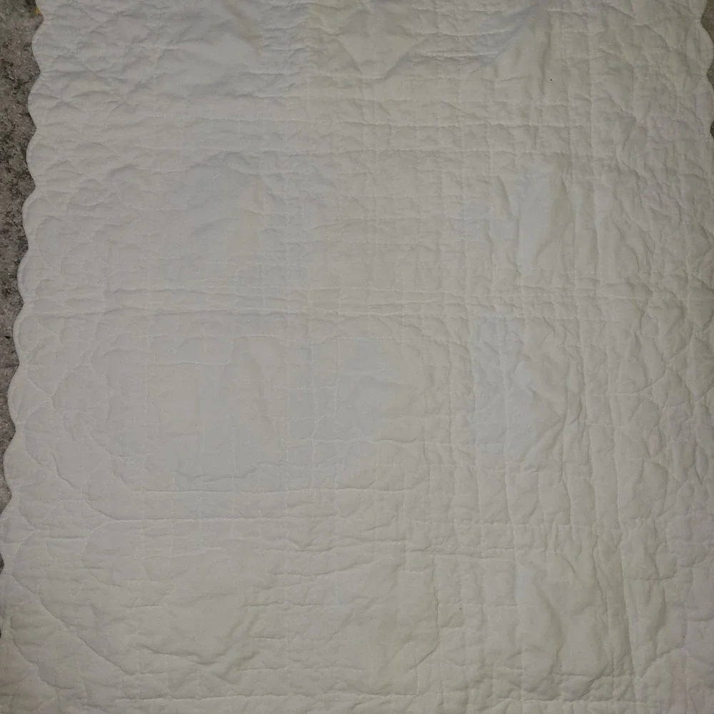 Vtg Handmade Amish Baby Quilt Blanket Irish Chain 8 Point Star Flower Basket